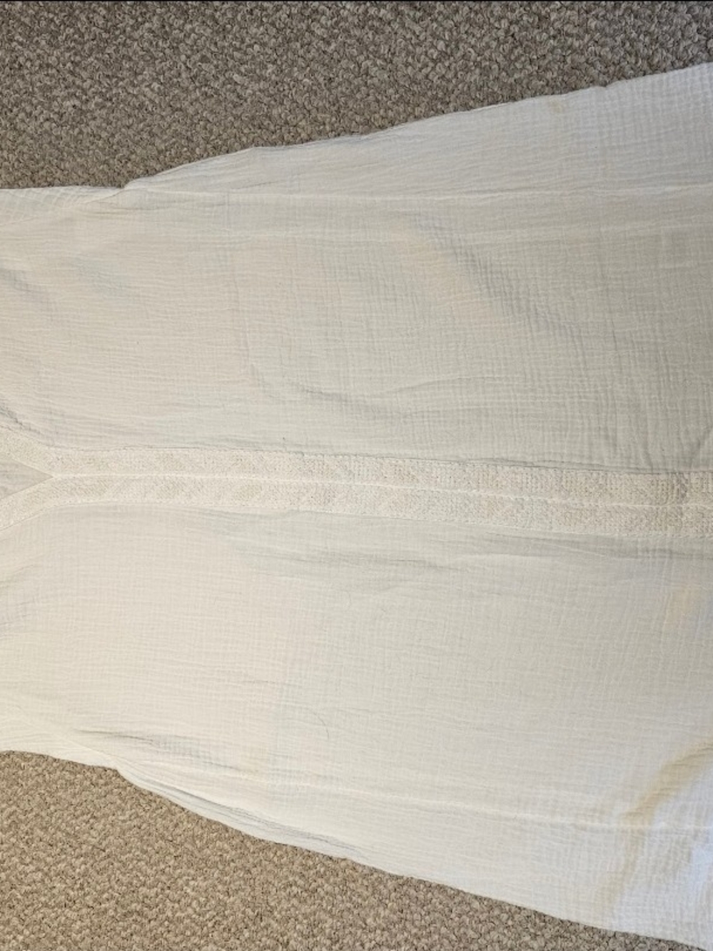 fab'rik Cream Lace-Trim Robe